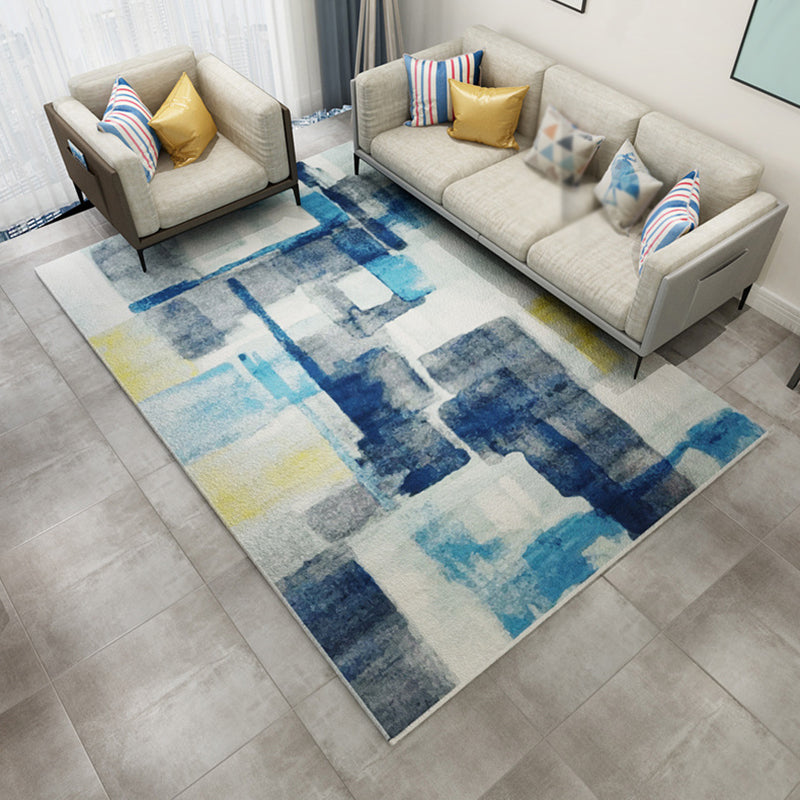 BowLift | Multicolor Abstract Carpet Polyester Industrial Carpet Pet Friendly Washable Non-Slip Carpet for Bedroom