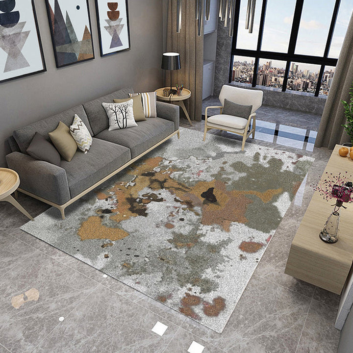 BowLift | Industrial Abstract Floor Rug Multicolor Polyester Rug Non-Slip Pet Friendly Washable Area Rug for Bedroom