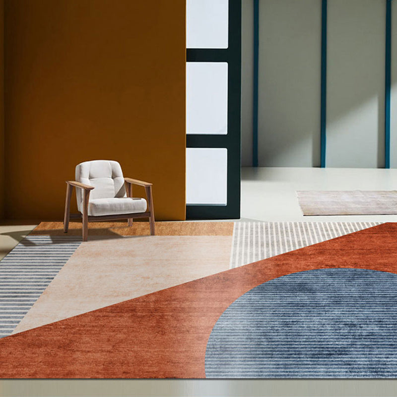 BowLift | Multicolored Colorblock Indoor Carpet Synthetic Modern Area Rug Washable Non-Slip Rug for the Study