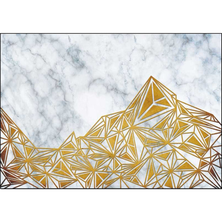 Golden geometric pattern rug polyester modern rug washable non-slip pet-friendly rug for the living room | Bowlift