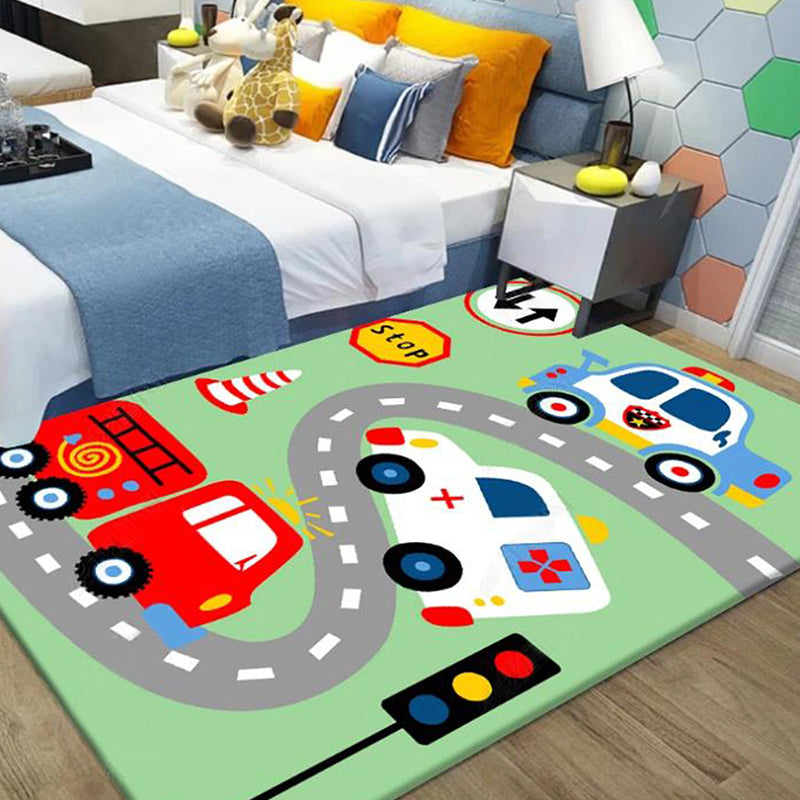 BowLift | Multifunctional Cartoon Animal Pattern Carpet Polyester Kids Carpet Washable Non-Slip Pet-Friendly Rug for Bedroom