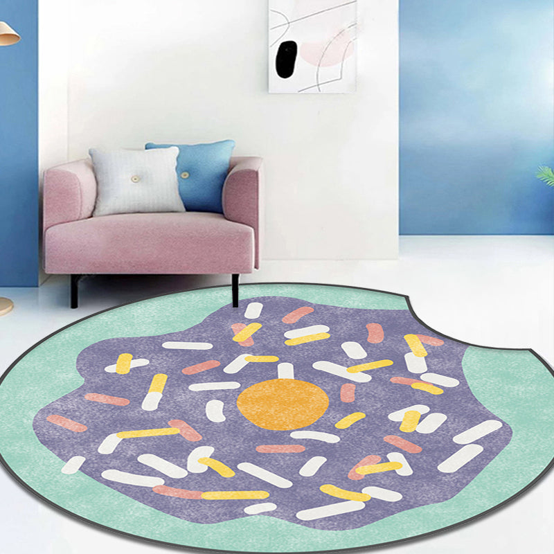 BowLift | Multicolor Kids Carpet Polypropylene Donut Pattern Carpet Pet-Friendly Washable Non-Slip Rug for the Children's Room