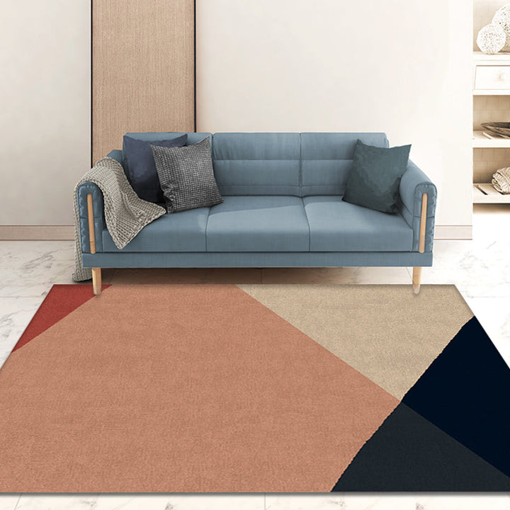 Modernism Color Box Geometric Pattern Rug Multicolor Polypropylene Rug Non-slip Pet-friendly Washable Rug for the Bedroom | Bowlift