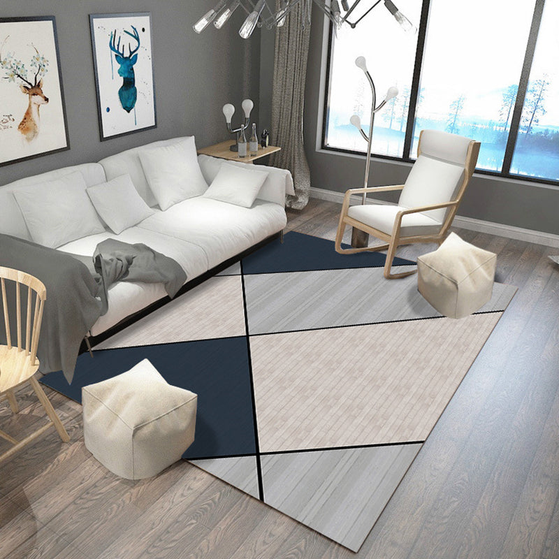 Contemporary Living Room Rug Multicolored Geometric Pattern Rug Synthetic Washable Non-Slip Pet-Friendly Rug | Bowlift