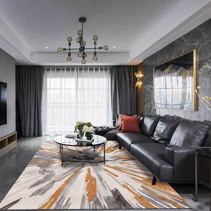 BowLift | Brown industrial carpet polyester radial pattern carpet pet-friendly washable non-slip carpet for the bedroom