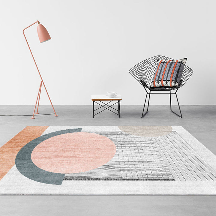 BowLift | Aesthetic Geometric Indoor Dress Morandi Color Creative Carpet Polyester Stain-Resistant Rug for Living Room