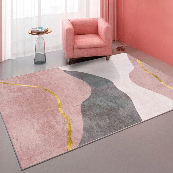 BowLift | Soft Trendy Indoor Dress Multi Color Abstract Pattern Dress Stain Resistant Washable Carpet for Living Room