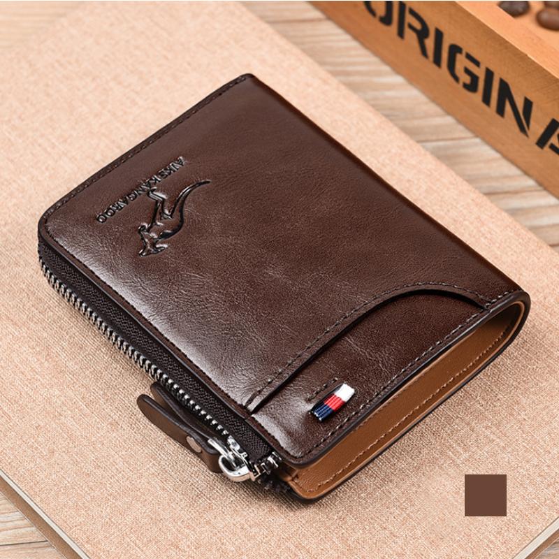 BowLift | Men Wallet Zipper Genuine Leather Purse ( RFID PROTECTED )