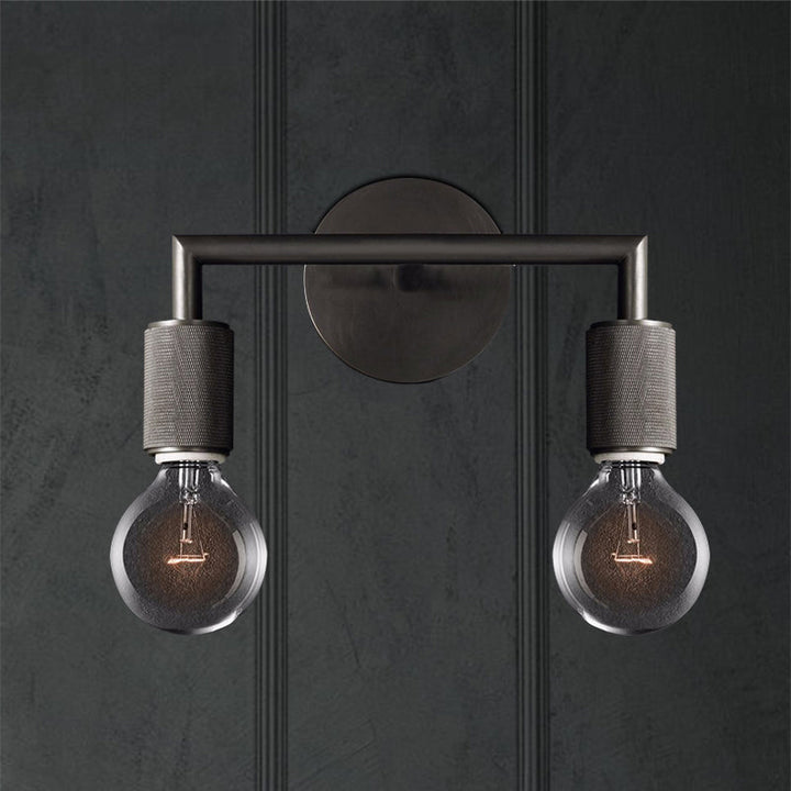BowLift | Wall Light Brass Metal Double Bulb Sconce