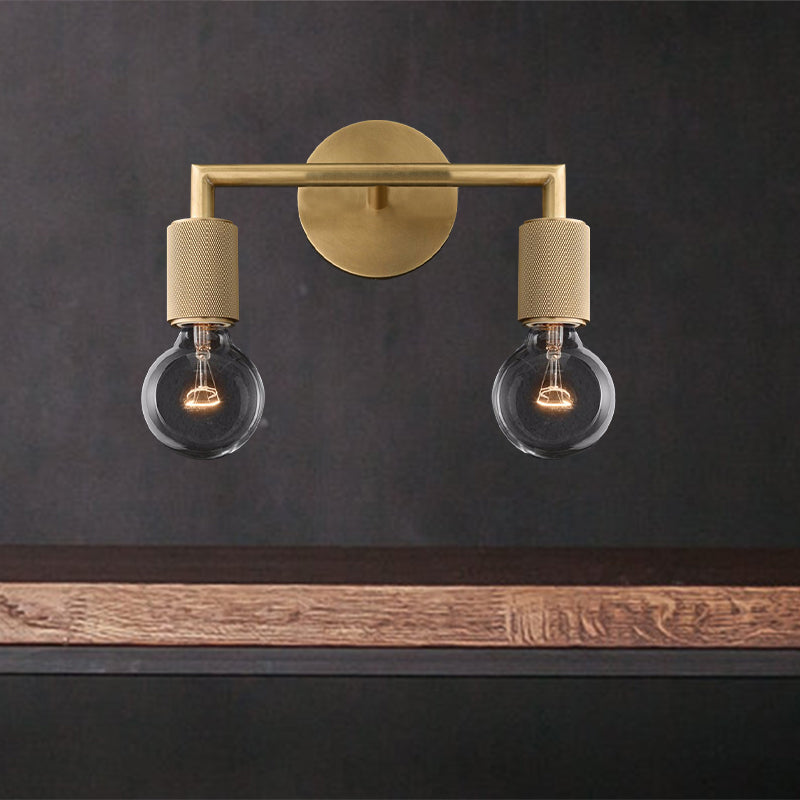 BowLift | Wall Light Brass Metal Double Bulb Sconce