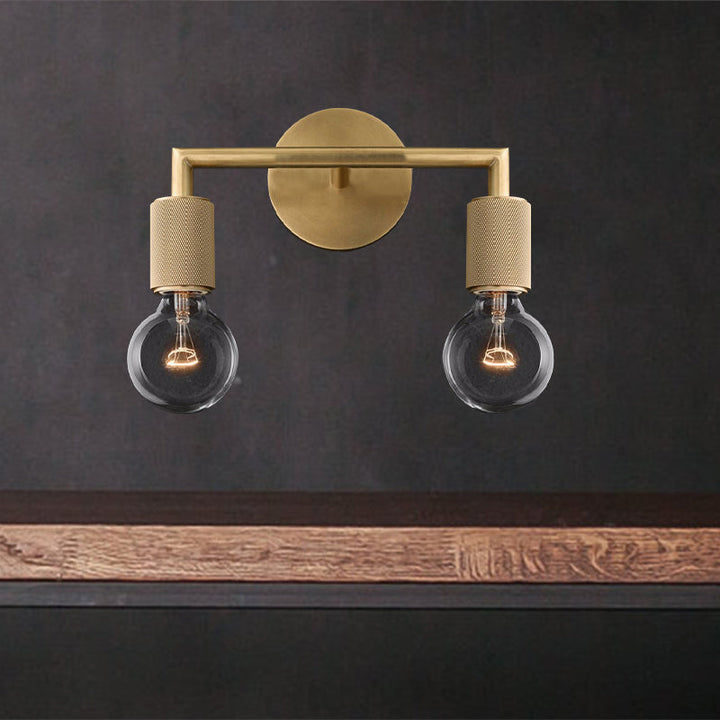 BowLift | Wall Light Brass Metal Double Bulb Sconce