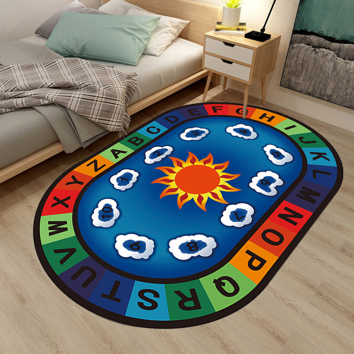 BowLift | Multicolor Kids Room Carpet Cartoon Alphabet Letters and Numbers Carpet Polyester Pet-Friendly Carpet
