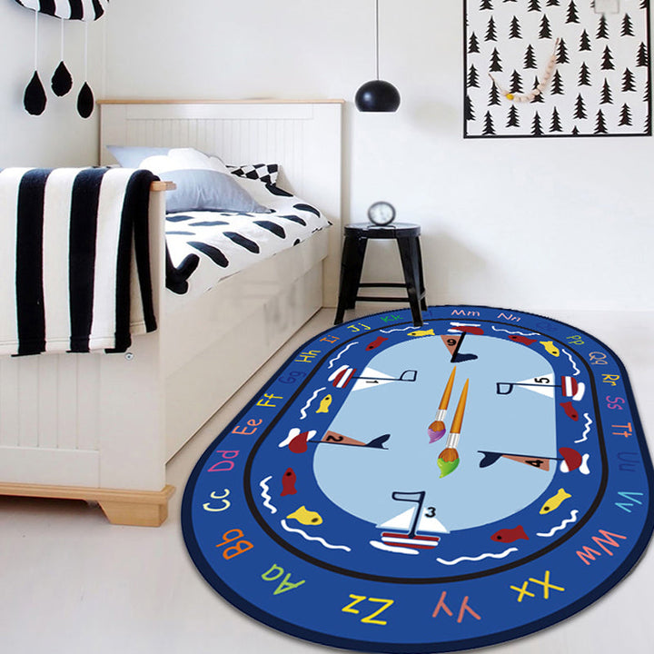 BowLift | Multicolor Kids Room Carpet Cartoon Alphabet Letters and Numbers Carpet Polyester Pet-Friendly Carpet