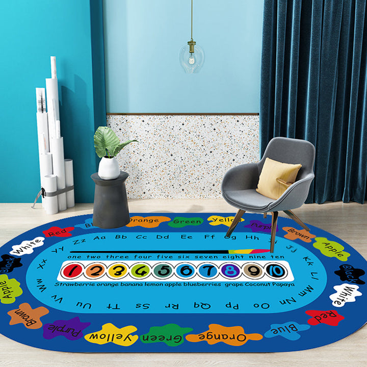BowLift | Multicolor Kids Room Carpet Cartoon Alphabet Letters and Numbers Carpet Polyester Pet-Friendly Carpet