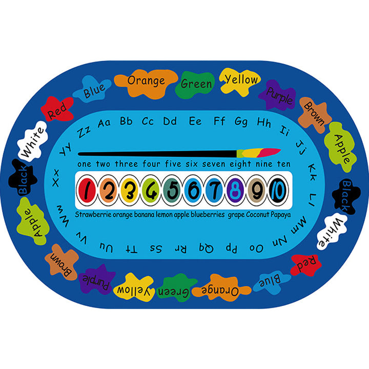 BowLift | Multicolor Kids Room Carpet Cartoon Alphabet Letters and Numbers Carpet Polyester Pet-Friendly Carpet