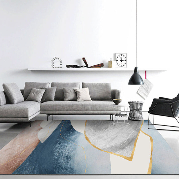 BowLift | Industrial abstract patterned rug gradient color synthetic rug stain resistant washable non-slip rug for home