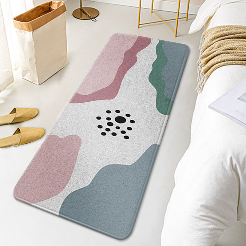 BowLift | Multicolor Colorblock Rug Polyester Contemporary Rug Non-Slip Back Washable Pet-Friendly Rug for the Bedroom