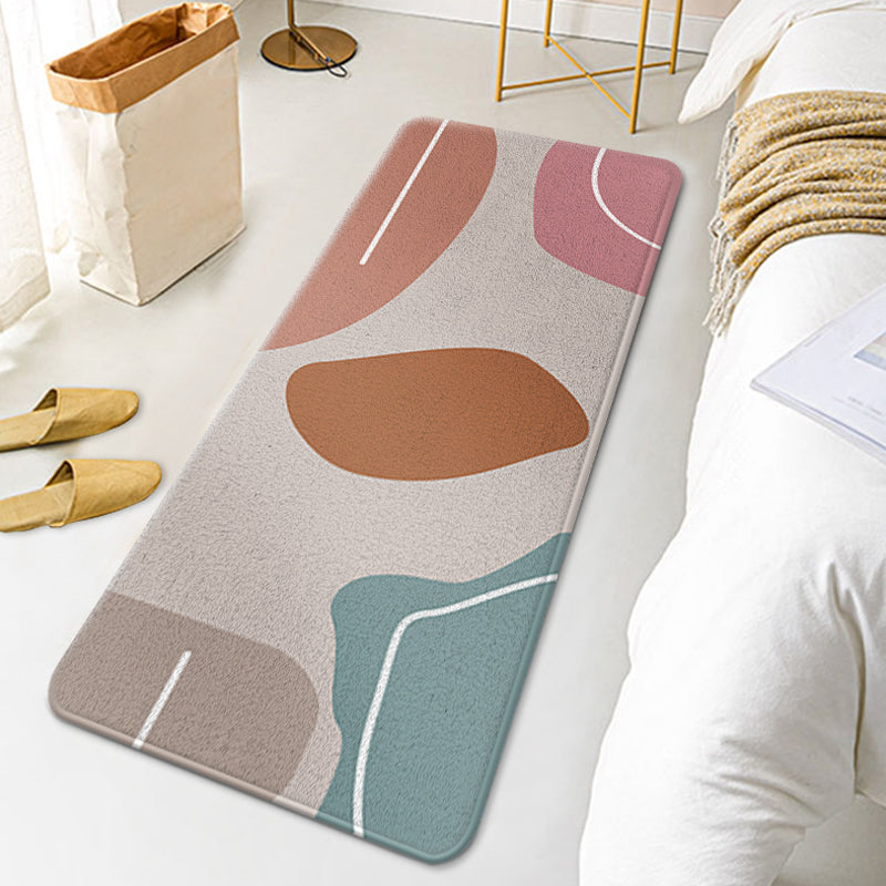 BowLift | Multicolor Colorblock Rug Polyester Contemporary Rug Non-Slip Back Washable Pet-Friendly Rug for the Bedroom