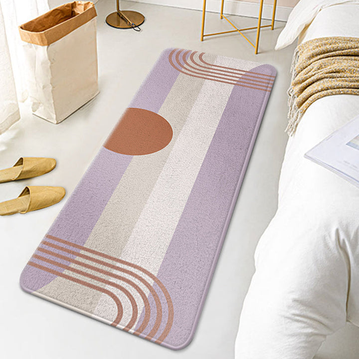 BowLift | Multicolor Colorblock Rug Polyester Contemporary Rug Non-Slip Back Washable Pet-Friendly Rug for the Bedroom