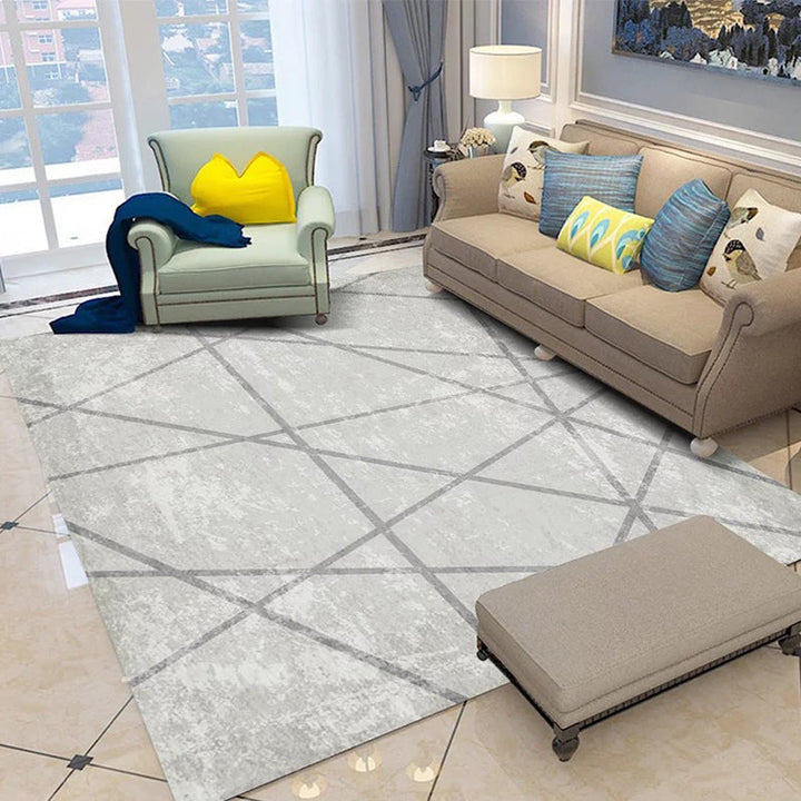 BowLift | Scandinavian novelty carpet in gray geometric lines pattern carpet polyester washable carpet for home decor