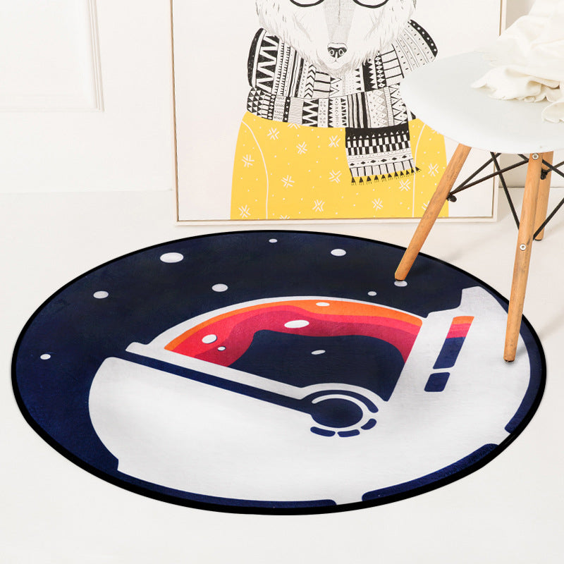 BowLift | Stylish children's rug in blue space pattern rug polyester washable rug for the children's room