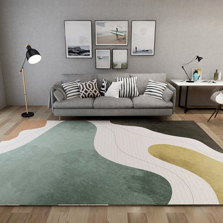 BowLift | Novelty Living Room Carpet Multicolor Color Stripes Print Rug Polyester Washable Area Rug