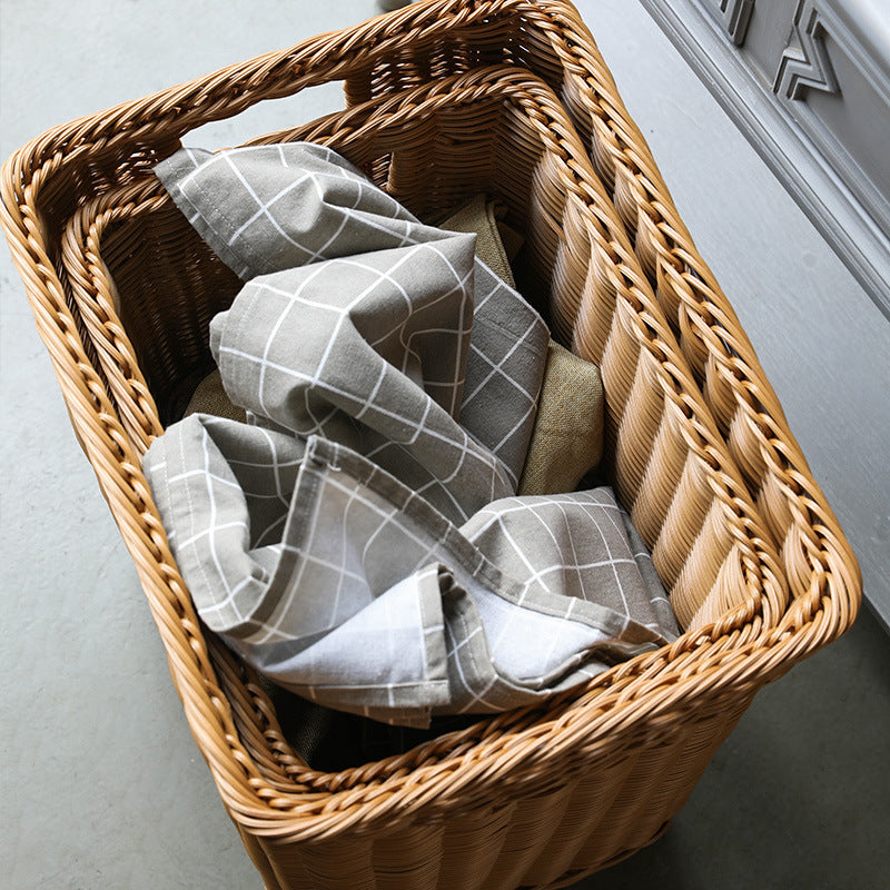 Premium Handwoven Wicker Storage Bin Bowlift