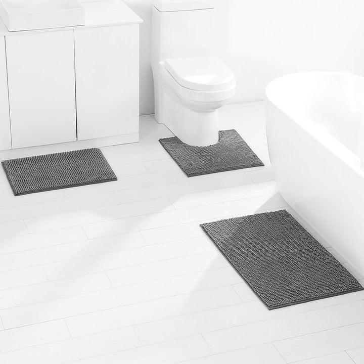 Textured Non-Slip Bathroom Mat Set Bowlift