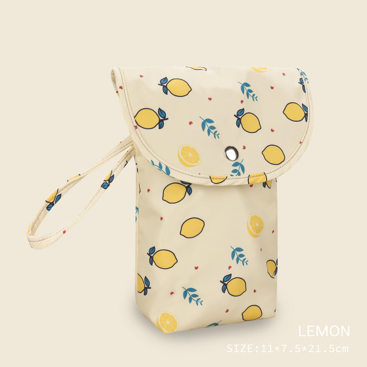 Insulated beverage carrier bag with stylish lemon pattern Bowlift