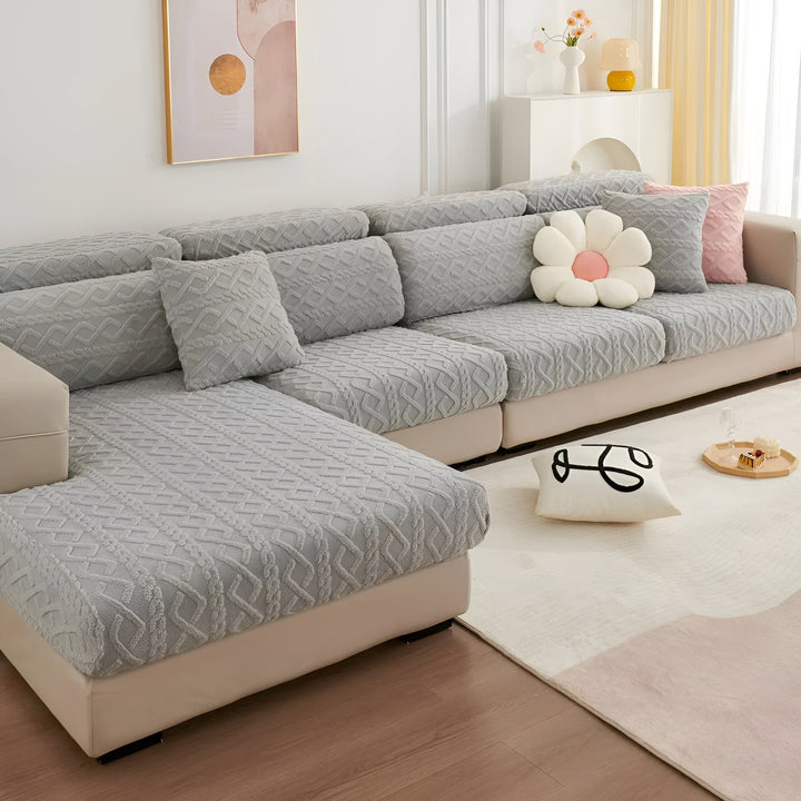 Samt-Sofa cover with diamond pattern – Soft & Luxurious | Perfect fit for any couch | Bowlift