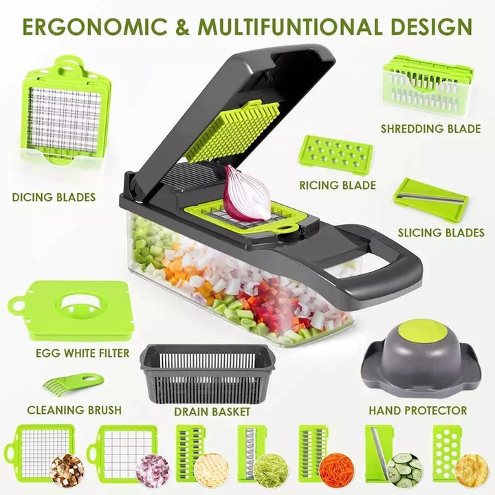 12 in 1 Vegetable Cutter Slicer Grater Chopper Bowlift