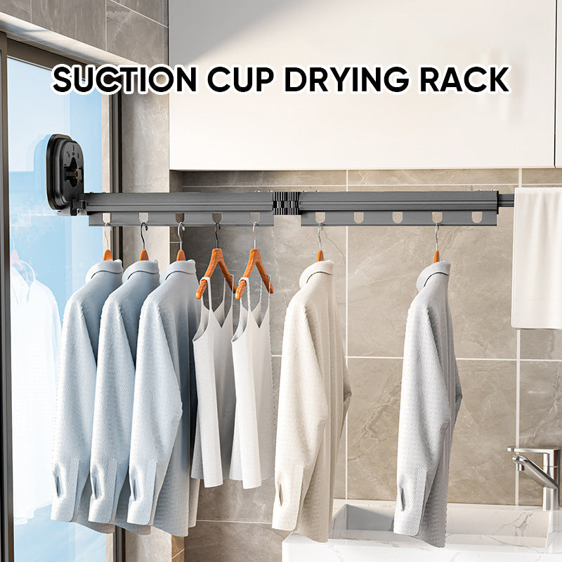Wall-Mounted Foldable Clothes Drying Rack with Suction Cup | Bowlift