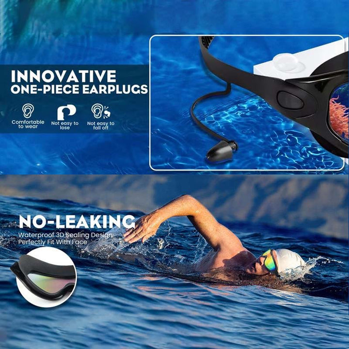 Wide View Anti-Fog Swimming Goggles Bowlift