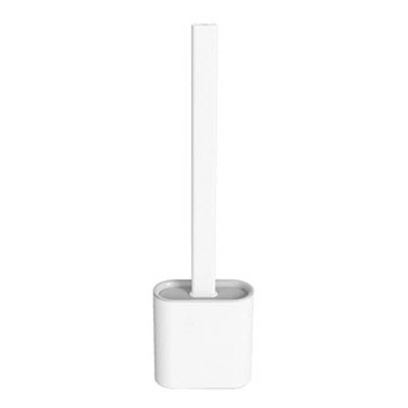 BowLift | Silicone Bathroom Toilet Brush and Holder Set, with Non-Slip Long Plastic Handle, Bendable Brush Head and Wall-Mounted Design