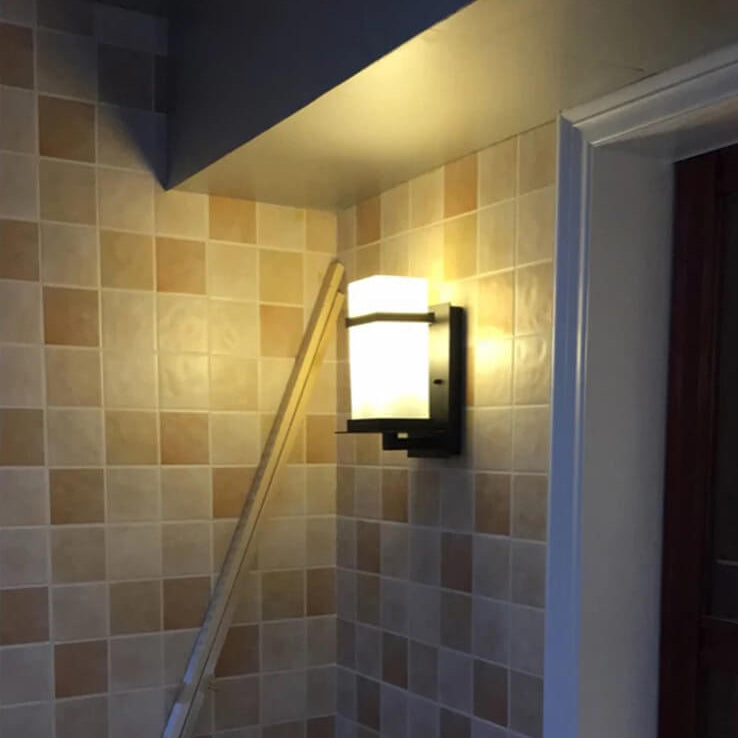 Modern Chinese Square Outdoor Waterproof 1-Light Wall Sconce Lamp | Bowlift