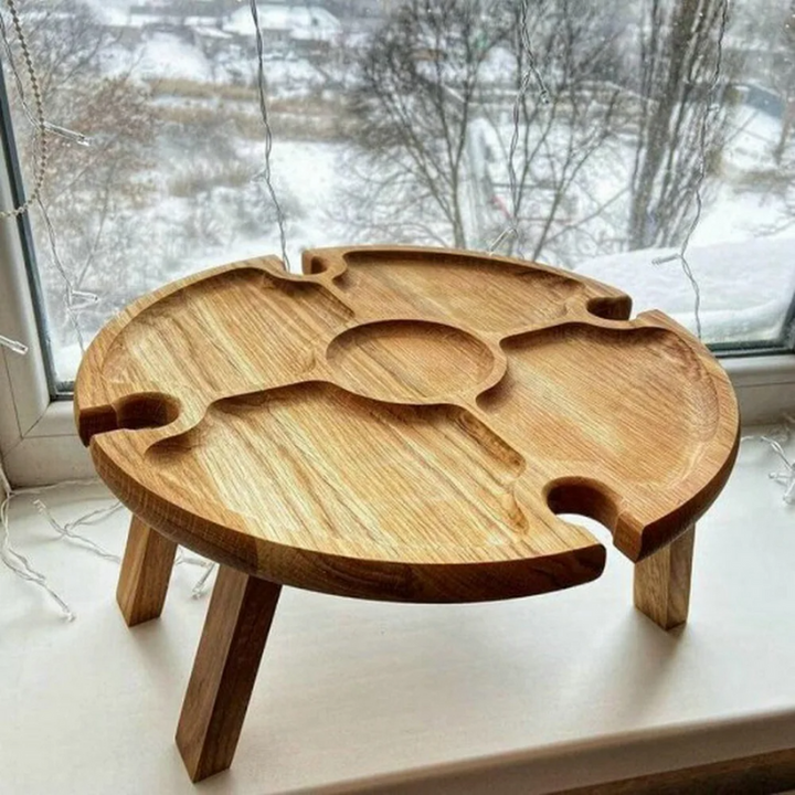 WineNest - Stylish Folding Picnic Table for Wine Bowlift