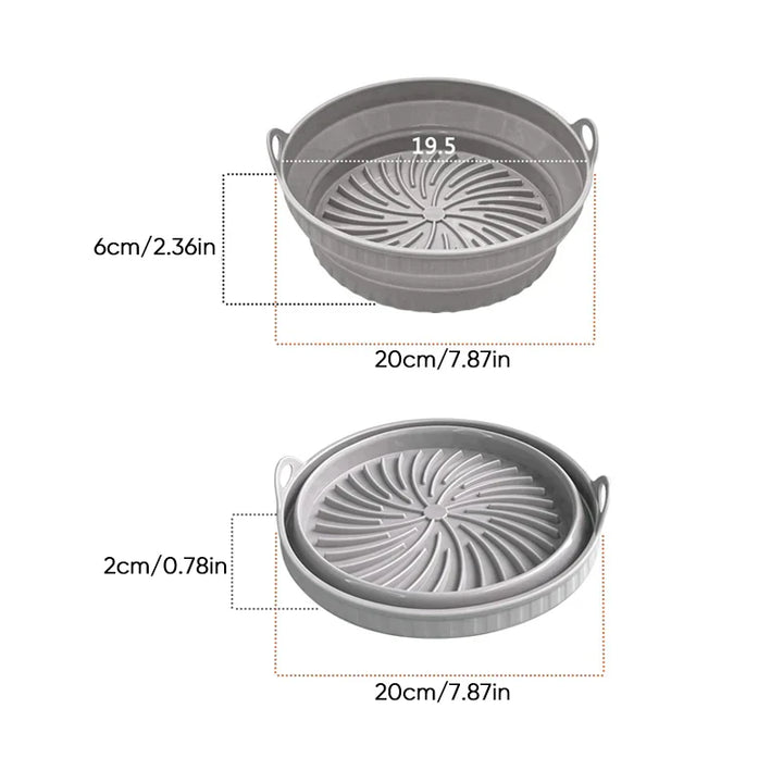 Air Fryer Silicone Grill Pan Reusable Baking Tray | Bowlift