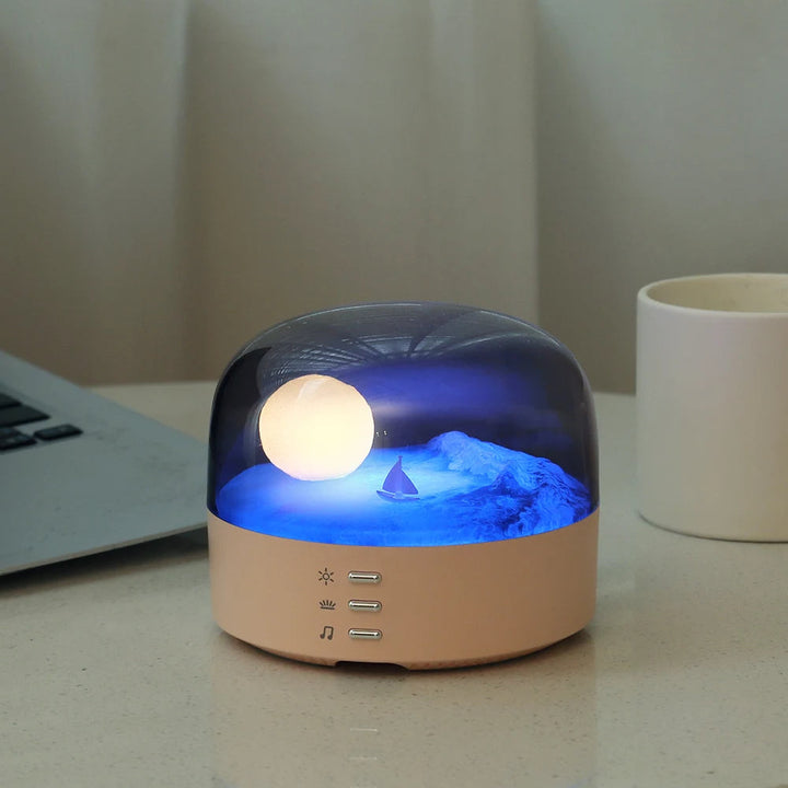 3D Mysterious Moon LED Night Light Speaker | Bowlift