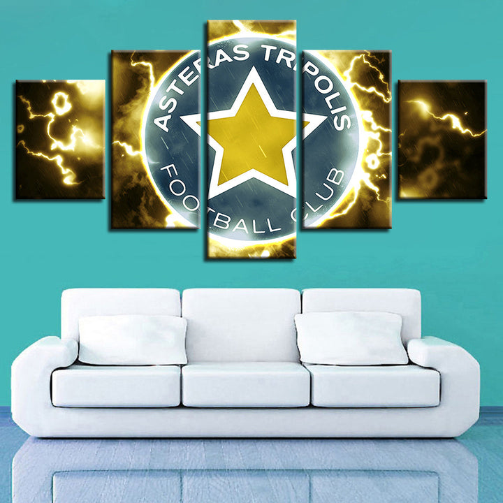 Electric Asteras Tripolis F.B. Logo 5 Piece - Canvas Wall Art Painting | Bowlift