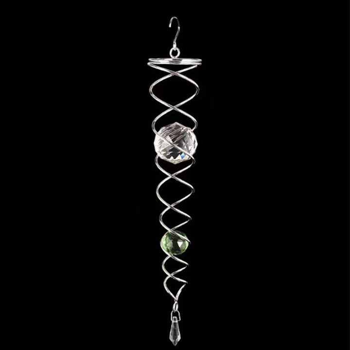 Wind Chimes Decor Crystal Gazing Ball Spiral Tail Wind Spinner Stabilizer | Bowlift