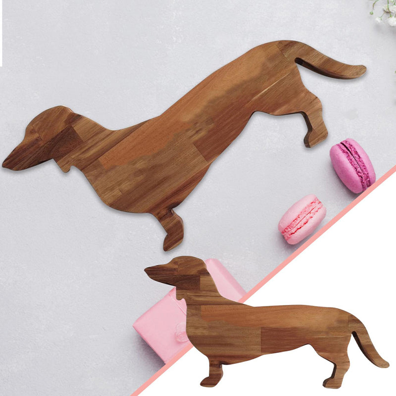 Wooden Dachshund Dog Dinner Plate | Bowlift