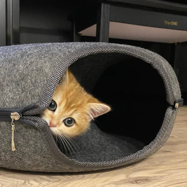 BowLift | Cozy Donut Cat Bed – Plush Material, Non-Slip Bottom, 20-Inch Diameter, Ideal for Relaxation and Play