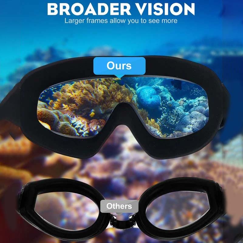 Wide View Anti-Fog Swimming Goggles Bowlift