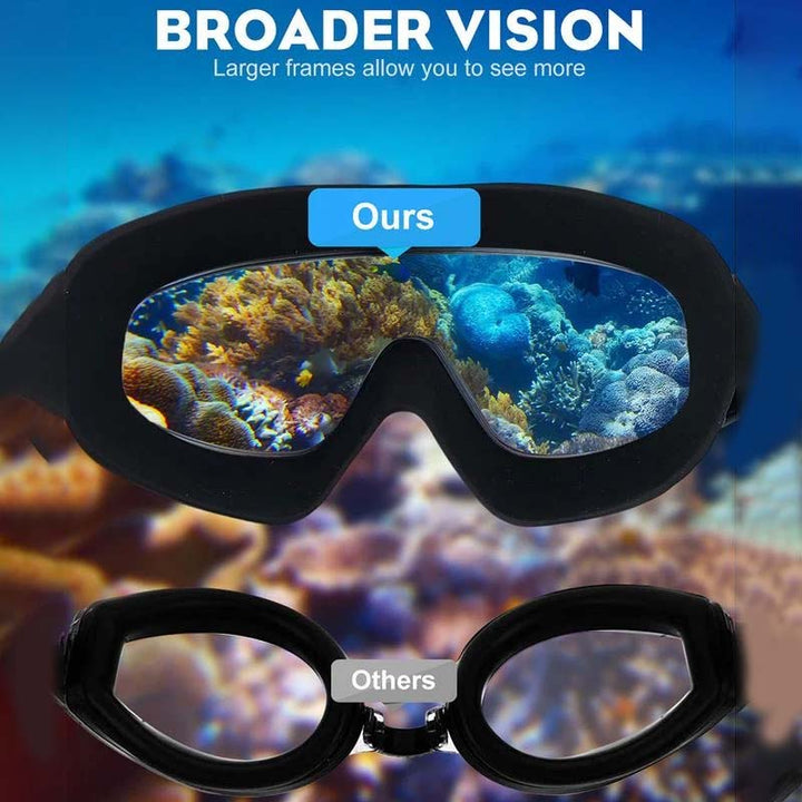 Wide View Anti-Fog Swimming Goggles Bowlift