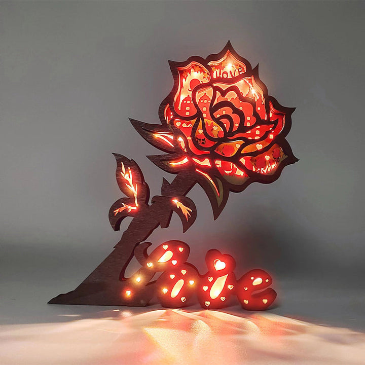 Valentine's Day 3D Wooden Carving Ornaments | Bowlift