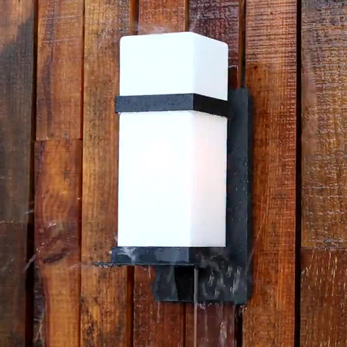 Modern Chinese Square Outdoor Waterproof 1-Light Wall Sconce Lamp | Bowlift