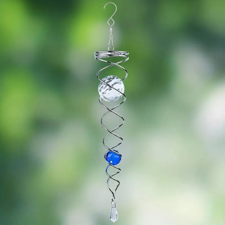 Wind Chimes Decor Crystal Gazing Ball Spiral Tail Wind Spinner Stabilizer | Bowlift