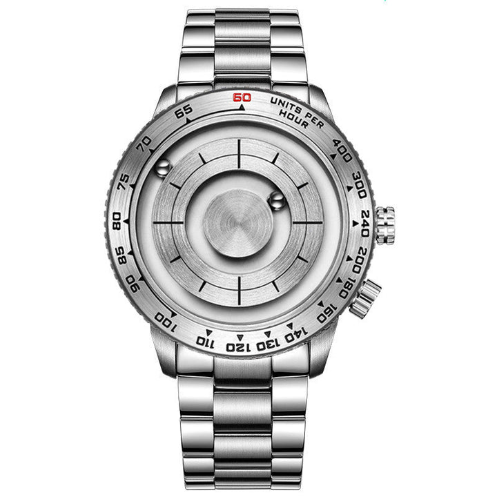 BowLift | Cool Magnetic Levitation Men Watch, with No Mirror Design, Quartz Movement, Steel Strap & Waterproof