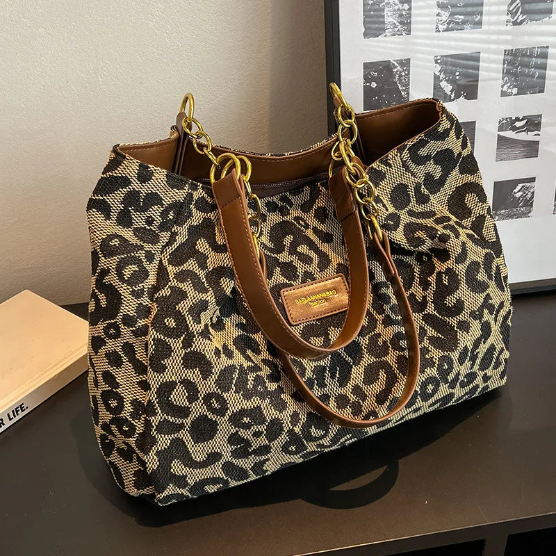 BowLift | Ladies Handbag Leopard Print One Size Faux Leather