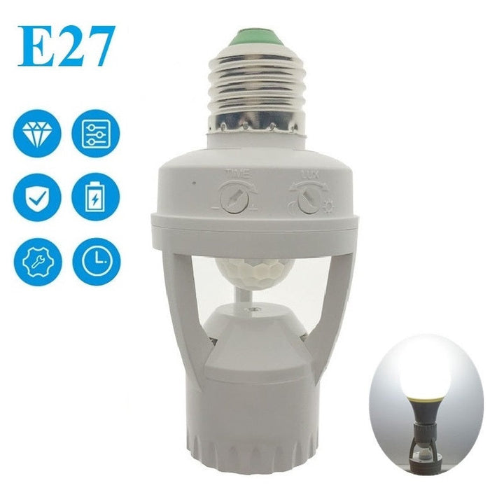 BowLift | 360 Rotating Motion Sensor Socket Switch Led Bulb Base